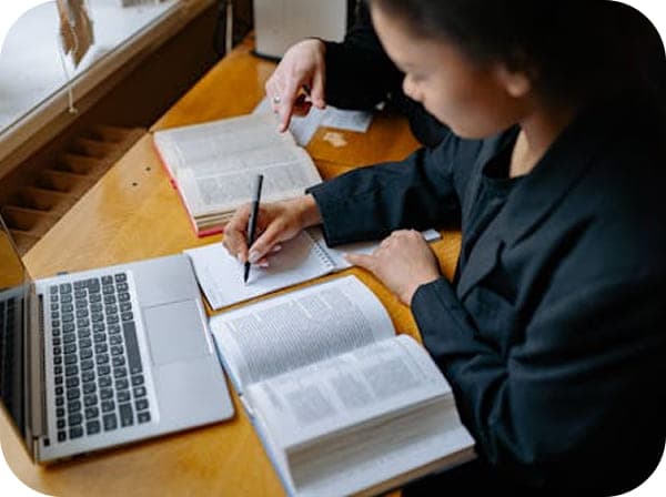 Student studying